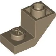 2310c69 - LEGO sötét krémszínű inverz 45° lejtő 2 x 1 méretű, 2/3 méretű kivágással