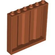 23405c68 - LEGO sötét narancssárga fal elem 1 x 6 x 5 méretű, hullámos