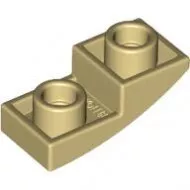 24201c2 - LEGO világos krémszínű (tan) lejtő 2 x 1 méretű, íves, inverz