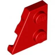 24299c5 - LEGO piros lap 2 x 2 méretű, lecsapott, balos