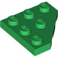 2450c6 - LEGO zöld lap 3 x 3 méretű, sarkán lecsapott