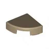 25269c69 - LEGO sötét krémszínű csempe 1 x 1 méretű, negyed kör