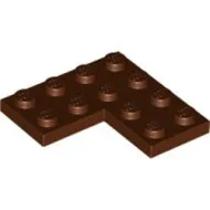 2639c88 - LEGO vörösesbarna lap 4 x 4 méretű, sarok