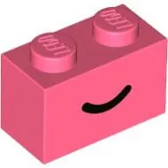 3004pb302c220 - LEGO korall kocka 1 x 2 méretű, mosoly mintával