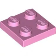 3022c104 - LEGO világos pink lap 2 x 2 méretű