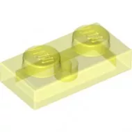 3023c16 - LEGO átlátszó neonzöld lap 1 x 2 méretű