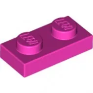 3023c47 - LEGO sötét rózsaszín lap 1 x 2 méretű