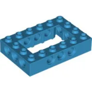 32531c153 - LEGO sötét azúr technic kocka, 4 x 6 méretű középen nyitott, pin csatlakozókkal