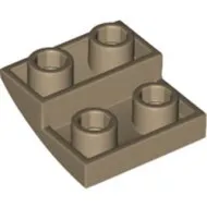 32803c69 - LEGO sötét krémszínű lejtő 2 x 2 méretű, íves, inverz