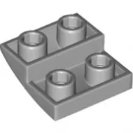 32803c86 - LEGO világosszürke lejtő 2 x 2 méretű, íves, inverz