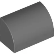 37352c85 - LEGO sötétszürke kocka 1 x 2 x 1 méretű sima, íves tetővel