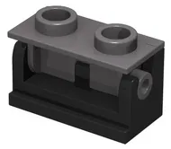 3937c05c11 - LEGO sötétszürke lap 1 x 2 zsanér fekete alapon 1 x 2 méretű