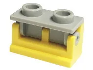 3937c08c3 - LEGO világosszürke lap 1 x 2 zsanér sárga alapon 1 x 2 méretű