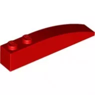 42022c5 - LEGO piros lejtő 6 x 1 méretű, íves