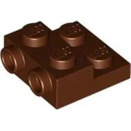 4304c88 - LEGO vörösesbarna lap 2 x 2 x 2/3 méretű, 2 bütyökkel az oldalán, üreges aljjal