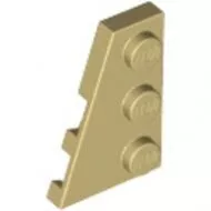 43723c2 - LEGO világos krémszínű (tan) lap 3 x 2 méretű, lecsapott, balos