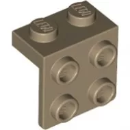 44728c69 - LEGO sötét krémszínű fordító lap 1 x 2 és 2 x 2 méretű
