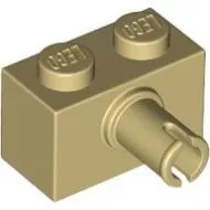 44865c2 - LEGO világos krémszínű (tan) kocka 1 x 2 méretű, pin csatlakozóval, alsó bütyök foglalattal