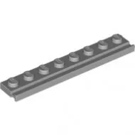 4510c86 - LEGO világosszürke lap 1 x 8 méretű, hosszanti sínnel