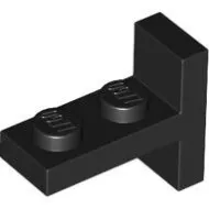 4585c11 - LEGO fekete lap 1 x 2 - 2 x 1 inverz fordító, középen