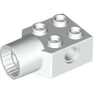 48169c1 - LEGO fehér technic kocka 2 x 2 méretű, forgó csatlakozó aljzattal