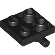 5066c11 - LEGO fekete lap 2 x 2 méretű fogantyúval az alján