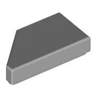 5092c86 - LEGO világosszürke csempe 1 x 2 méretű, lecsapott jobbos