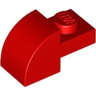 5841c5 - LEGO piros kocka 2 x 1 méretű, íves tetővel