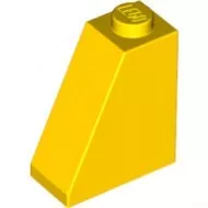 60481c3 - LEGO sárga kocka 65° elem 2 x 1 x 2 méretű
