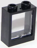 60592c01c11 - LEGO fekete ablakkeret 1 x 2 x 2 méretű, átlátszó üveggel