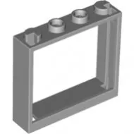 60594c86 - LEGO világosszürke ablakkeret 1 x 4 x 3 méretű