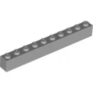 6111c86 - LEGO világosszürke kocka 1 x 10 méretű