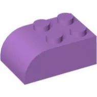 6215c157 - LEGO közepes levendula kocka 2 x 3 méretű íves tetővel