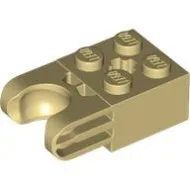 67696c2 - LEGO világos krémszínű (tan) technic kocka 2 x 2 méretű, széles golyó és tengely foglalattal