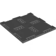 69958c85 - LEGO sötétszürke kocka 16 x 16 x 2/3 méretű kivágott széllel és középpel