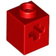 73230c5 - LEGO piros technic kocka 1 x 1 méretű, X-lyukkal