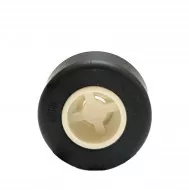 74967c01c1 - LEGO fehér kerék 8mm átm. x 9mm, fekete 14mm x 9mm széles abronccsal