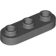 77850c85 - LEGO sötétszürke lap 1 x 3 méretű, lekerekített, lyukas bütykökkel