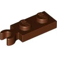 78256c88 - LEGO vörösesbarna lap 1 x 2 méretű, függőleges klipsszel a végén