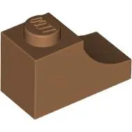 78666c150 - LEGO közepes nugát inverz fél-boltív 1 x 2 méretű, íves