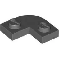 79491c85 - LEGO sötétszürke lap 2 x 2 méretű, lekerekített sarok