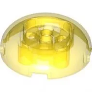 79850c19 - LEGO átlátszó sárga kocka, kerek, 4 x 4 méretű kupolával, 2 x 2 süllyesztett középen