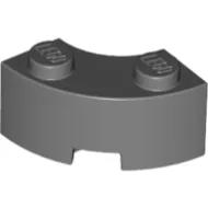 85080c85 - LEGO sötétszürke kocka 2 x 2 méretű, íves sarok megerősített alj (macaroni)