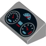 85984pb289c86 - LEGO világosszürke 30° lejtő 1 x 2 x 2/3 méretű, sebességmérő mintával