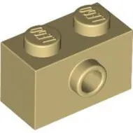 86876c2 - LEGO világos krémszínű (tan) kocka 2 x 1 méretű oldalán 1 bütyökkel