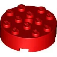 87081c5 - LEGOpiros kocka 4 x 4 méretű, kerek, lyukkal