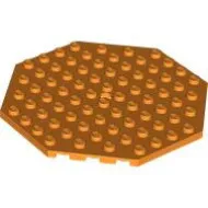 89523c4 - LEGO narancssárga lap 10 x 10 méretű 8 szögletű, lyukkal