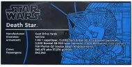 90498pb61c11 - LEGO fekete csempe 8 x 16 méretű, alsó rögzítő csövekkel, Halálcsillag információs tábla mintával