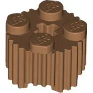 92947c150 - LEGO közepes nugát kocka 2 x 2 méretű, kerek, csíkozott
