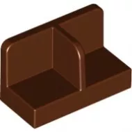 93095c88 - LEGO vöröses barna fal 1 x 2 x 1 méretű, lekerekített sarkokkal, középen elválasztóval